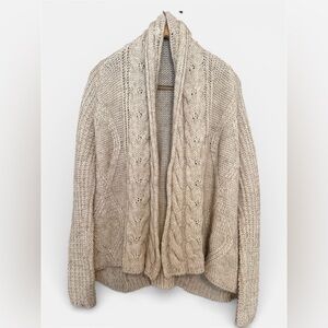 Cozy Cable Knit Cardigan in Beige